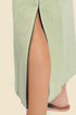 Sleeveless long dress in linen with v-neckline